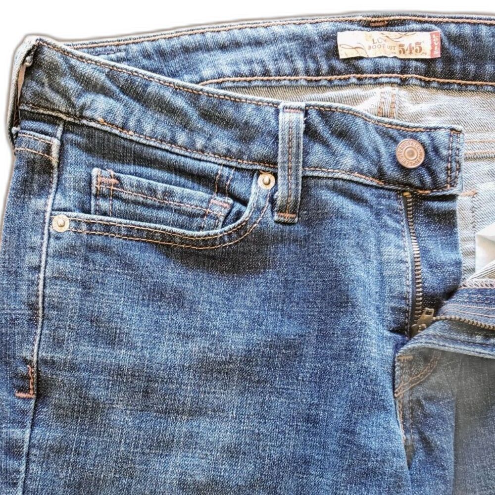 Levi's 545 Low Rise Bootcut Jeans Blue Wash Size 8 Medium Y2K Denim - Picture 7 of 9